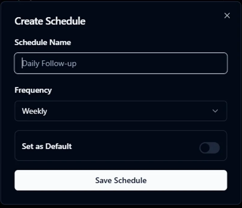 RanchLeads create schedule