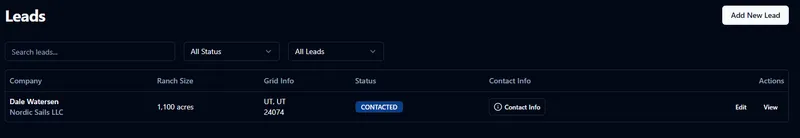 RanchLeads leads management interface