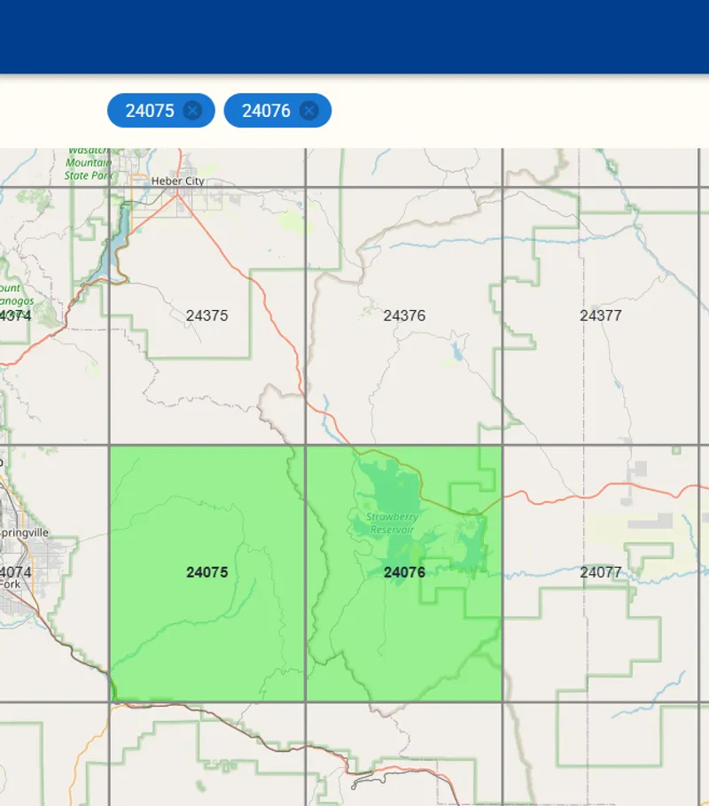 RainVerify selected grids view